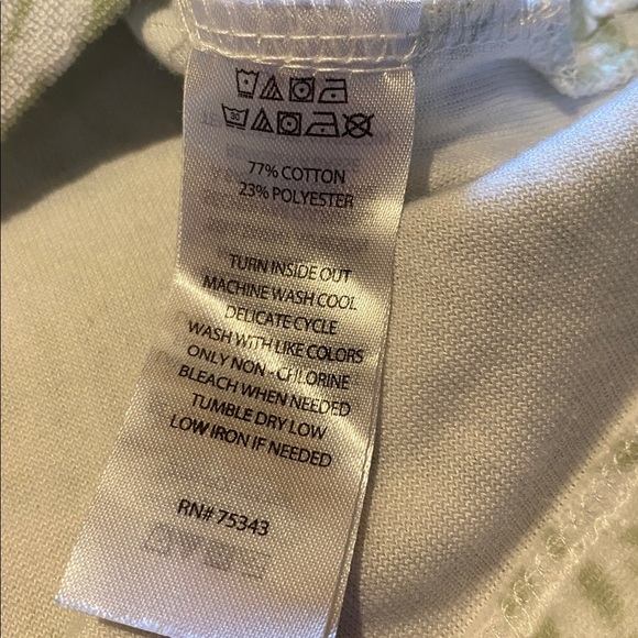 C&C California Terry Towel Fern S/S Polo Shirt Green White Size XXL - Picture 8 of 9